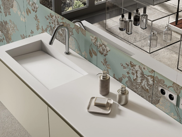 CAPRI - Solid Surface washbasin with integrated countertop by MOMA Design - view 2